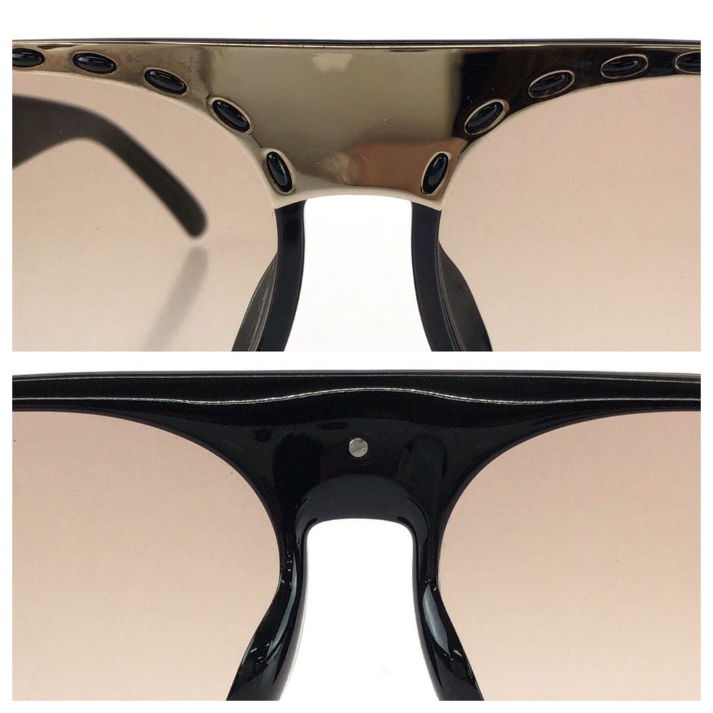 Dior Vintage Black Gold Acetate 80 Sunglasses Frame Eyewear — view 5