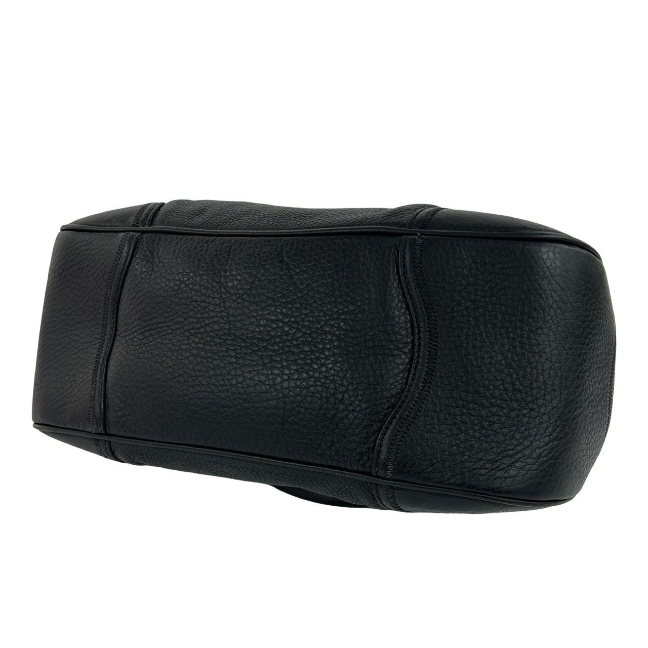 Prada Log Leather Tote Shoulder Bag Black with Key — view 8