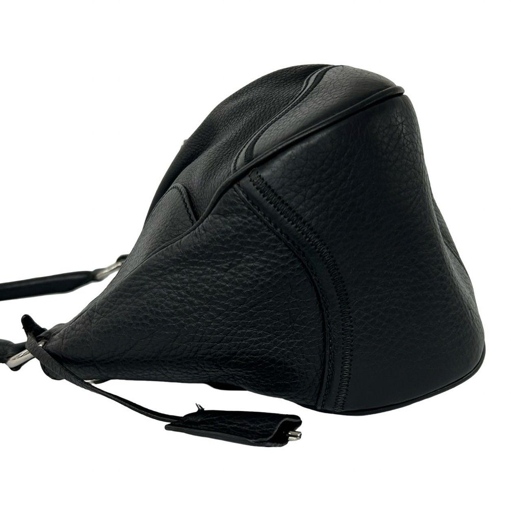 Prada Log Leather Tote Shoulder Bag Black with Key — view 5