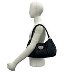 Prada Log Leather Tote Shoulder Bag Black with Key — view 2