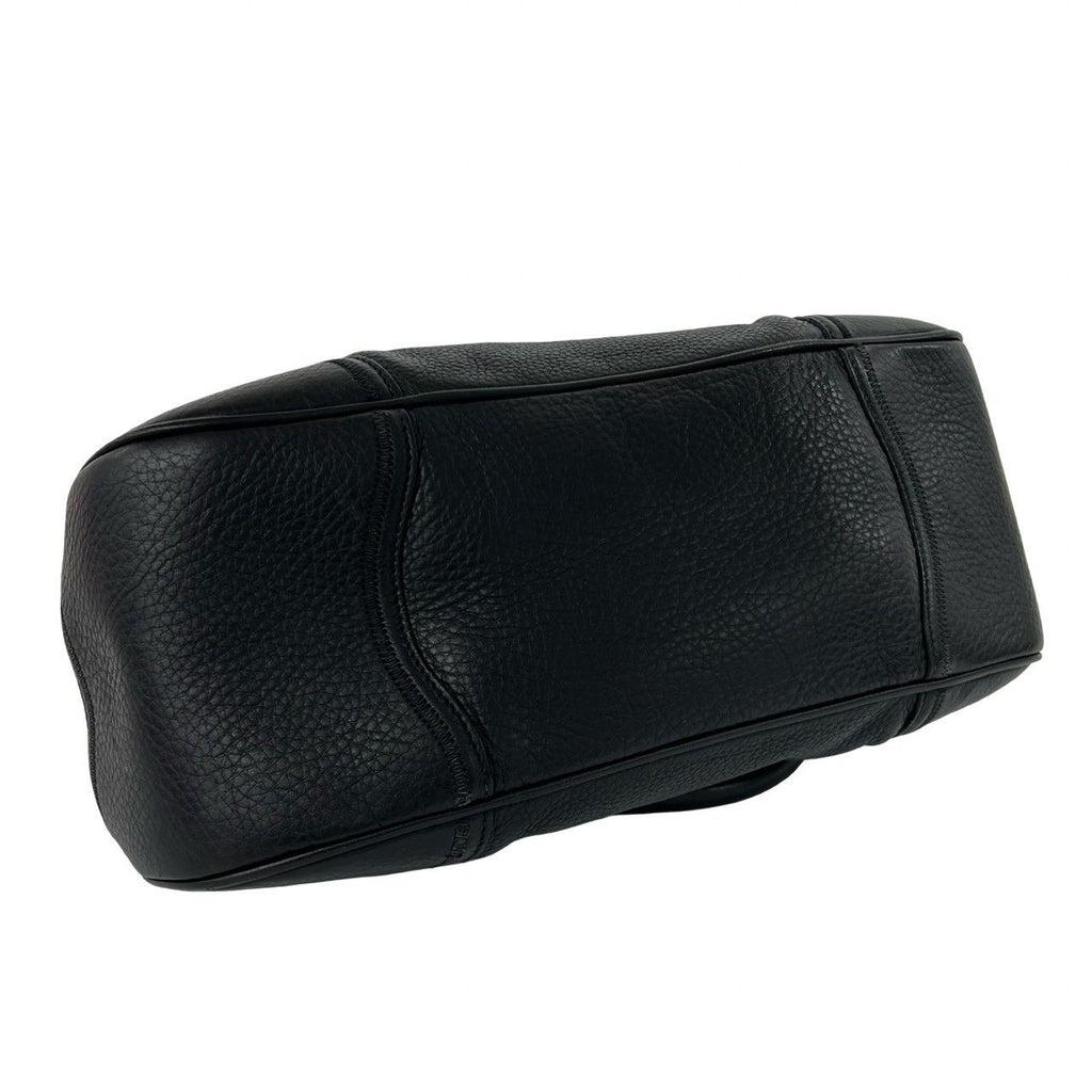 Prada Log Leather Tote Shoulder Bag Black with Key — view 7