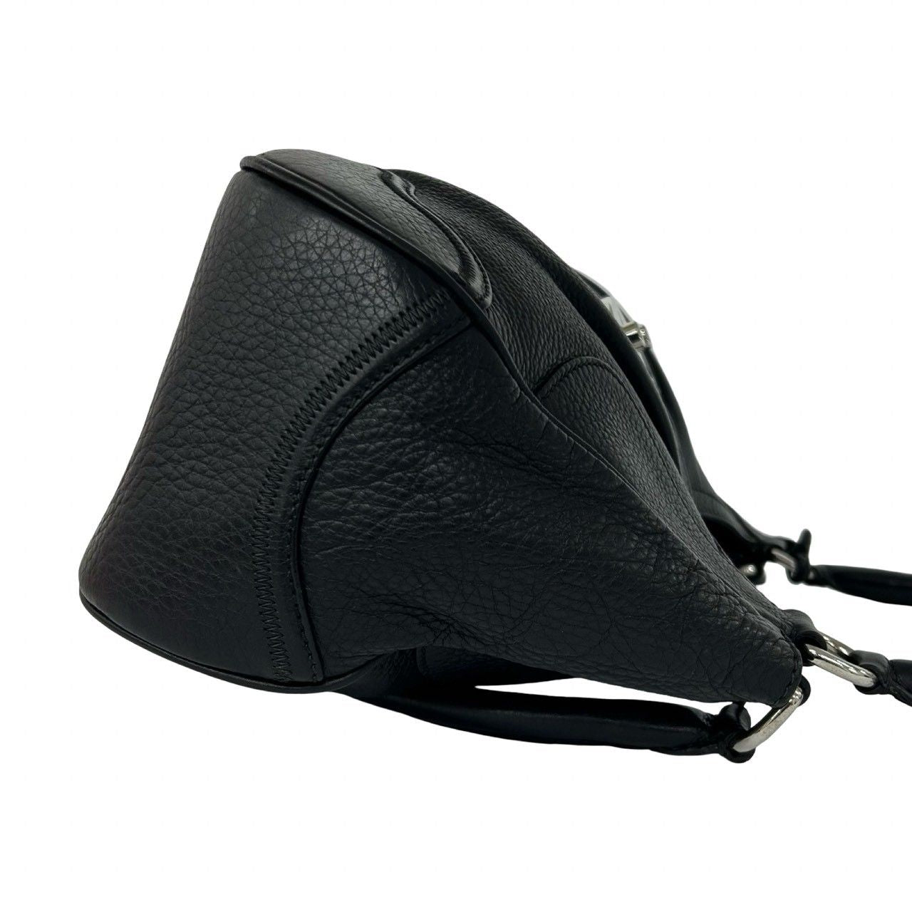Prada Log Leather Tote Shoulder Bag Black with Key — view 6