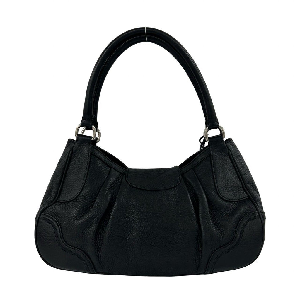 Prada Log Leather Tote Shoulder Bag Black with Key — view 3