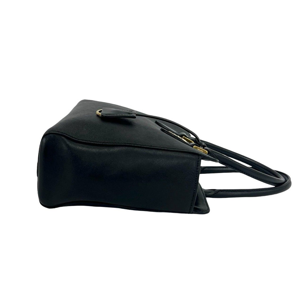 Prada Logo Saffiano Leather 2-Way Shoulder Bag Mini Tote Black — view 6