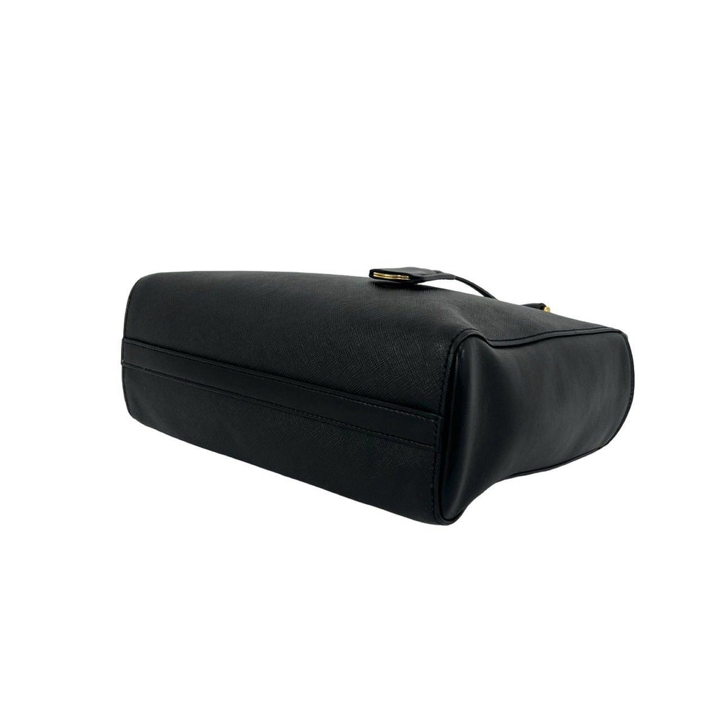 Prada Logo Saffiano Leather 2-Way Shoulder Bag Mini Tote Black — view 8