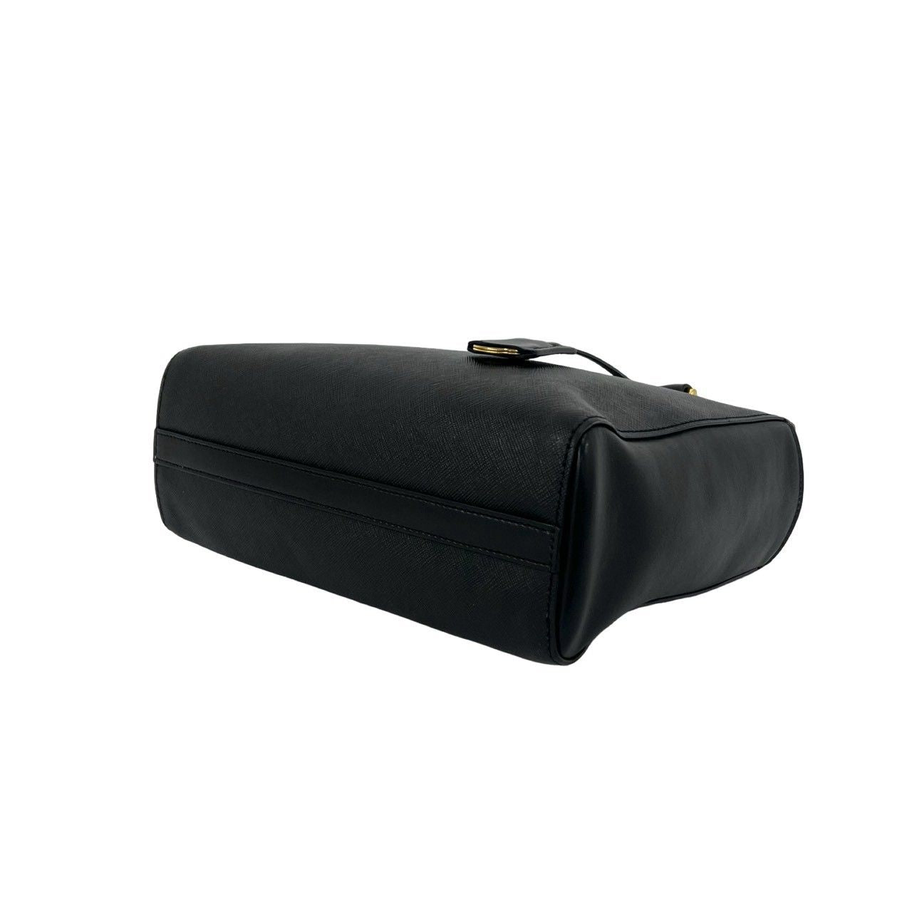 Prada Logo Saffiano Leather 2-Way Shoulder Bag Mini Tote Black — view 8