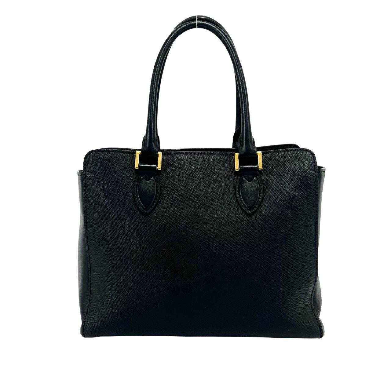Prada Logo Saffiano Leather 2-Way Shoulder Bag Mini Tote Black — view 3