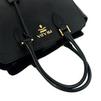 Prada Logo Saffiano Leather 2-Way Shoulder Bag Mini Tote Black — view 4