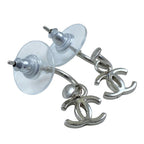 Chanel Swing Earrings CC Logo Accessory Metal Silver — view 4
