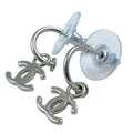 Chanel Swing Earrings CC Logo Accessory Metal Silver