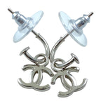 Chanel Swing Earrings CC Logo Accessory Metal Silver — view 6