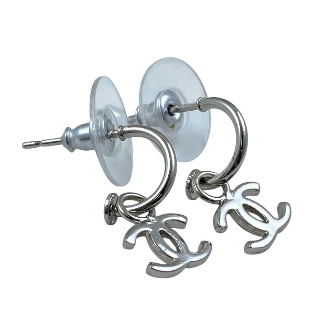 Chanel Swing Earrings CC Logo Accessory Metal Silver — view 2