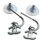 Chanel Swing Earrings CC Logo Accessory Metal Silver — view 7
