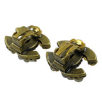 Chanel CC Logo Earrings Vintage Accessory Metal Faux Pearl Gold — view 5