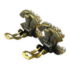 Chanel CC Logo Earrings Vintage Accessory Metal Faux Pearl Gold — view 7
