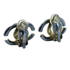 Chanel CC Logo Earrings Accessory Metal Silver — view 5