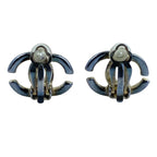 Chanel CC Logo Earrings Accessory Metal Silver — view 2