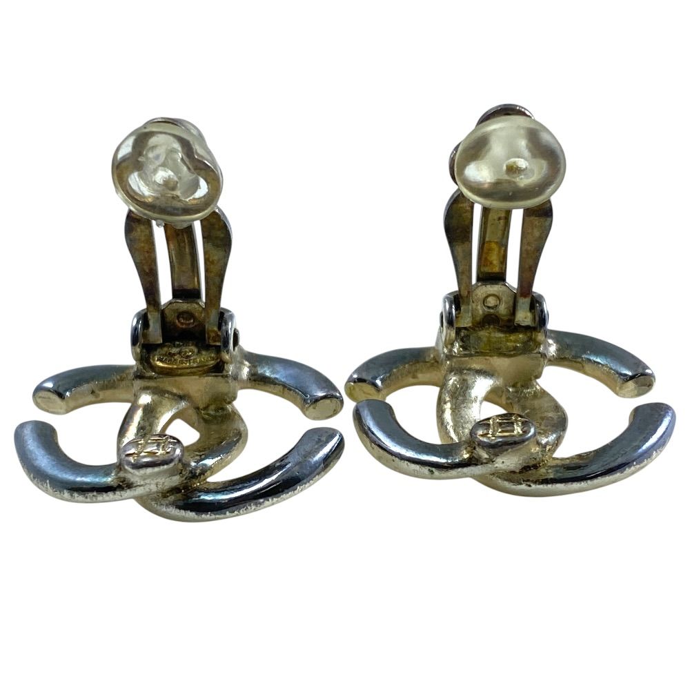 Chanel CC Logo Earrings Accessory Metal Silver — view 7