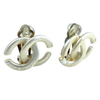 Chanel CC Logo Earrings Accessory Metal Silver — view 3
