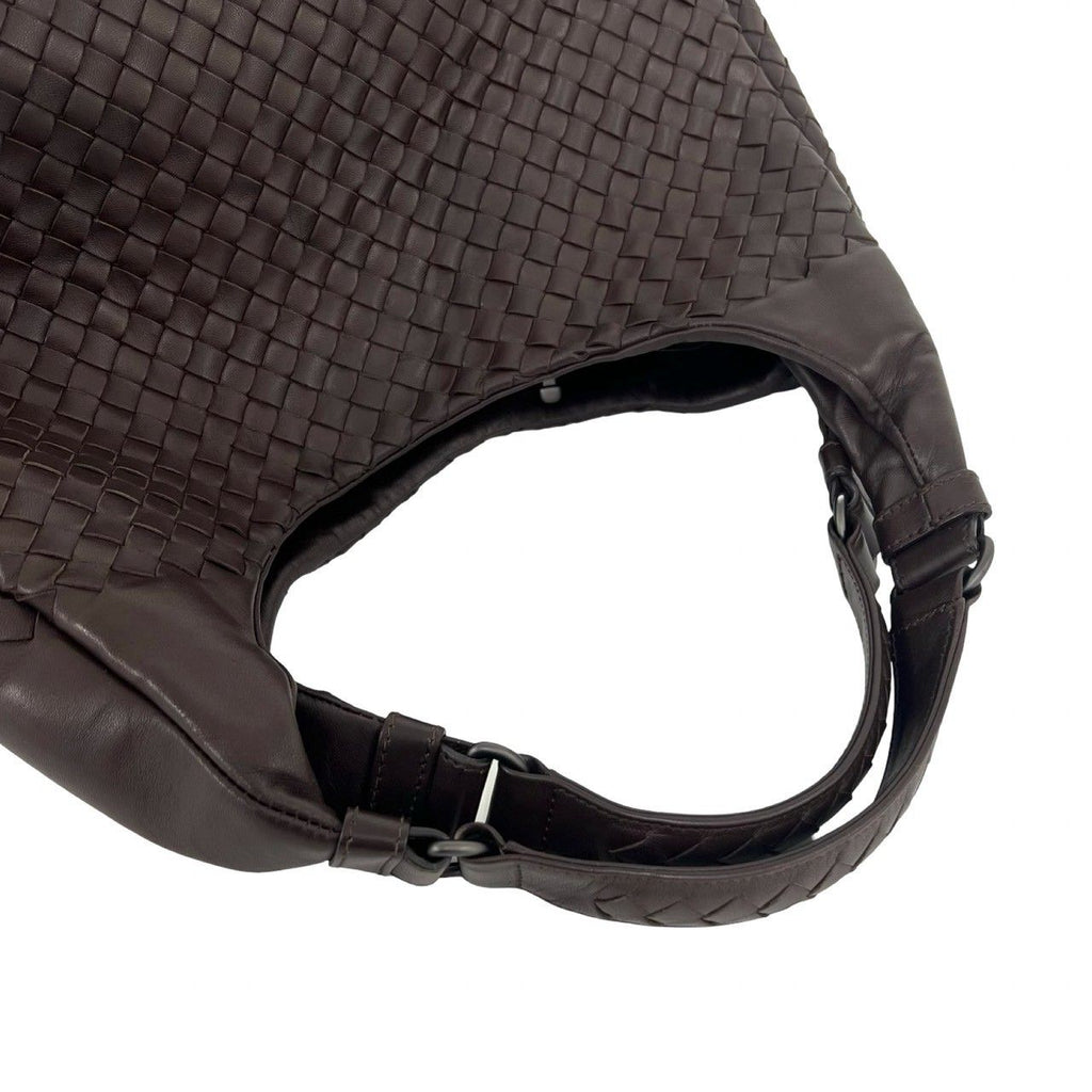 Bottega Veneta Campana Intrecciato Leather Shoulder Bag Brown — view 4