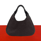 Bottega Veneta Campana Intrecciato Leather Shoulder Bag Brown