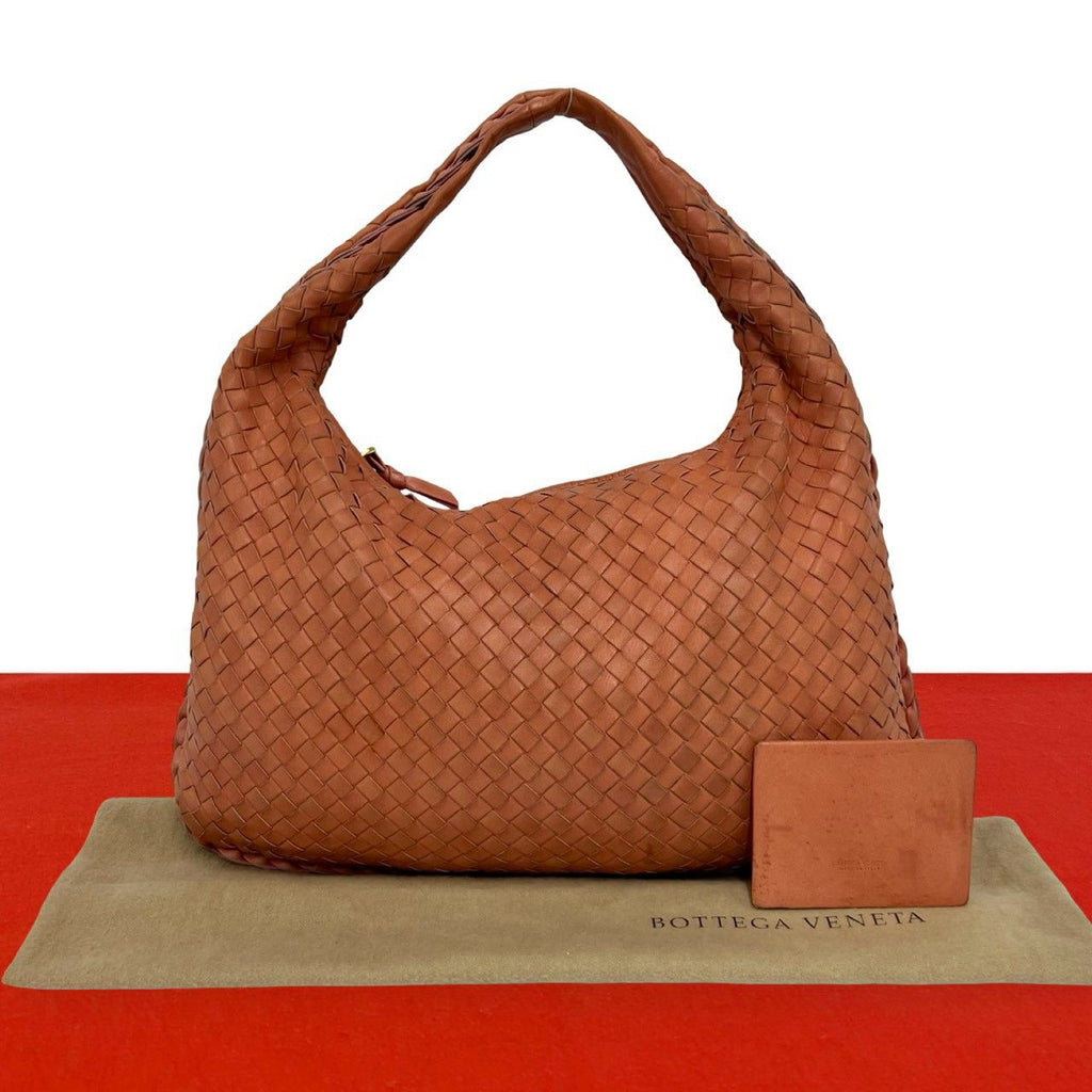 Bottega Veneta Intrecciato Leather Shoulder Bag Brown