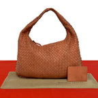 Bottega Veneta Intrecciato Leather Shoulder Bag Brown
