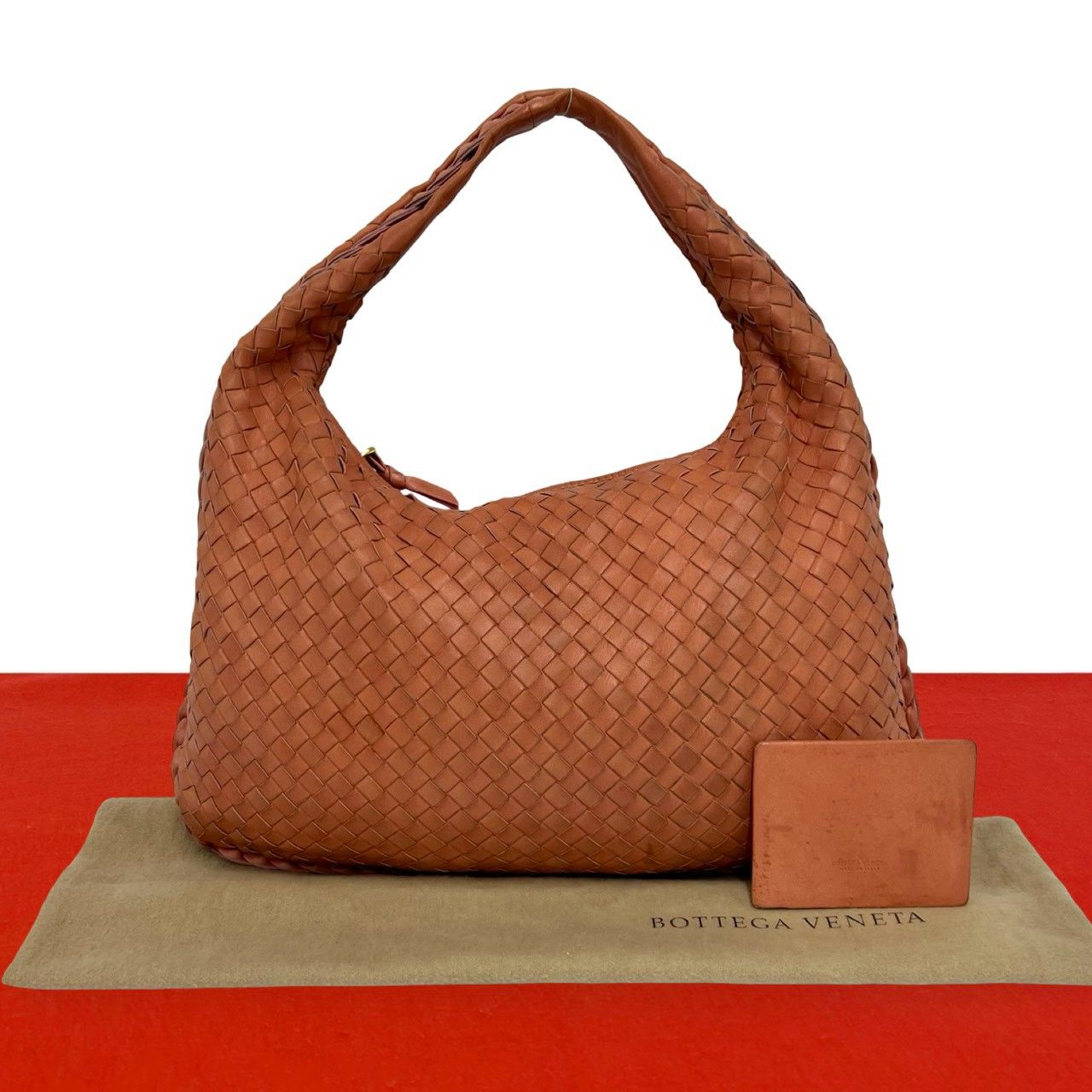 Bottega Veneta Intrecciato Leather Shoulder Bag Brown