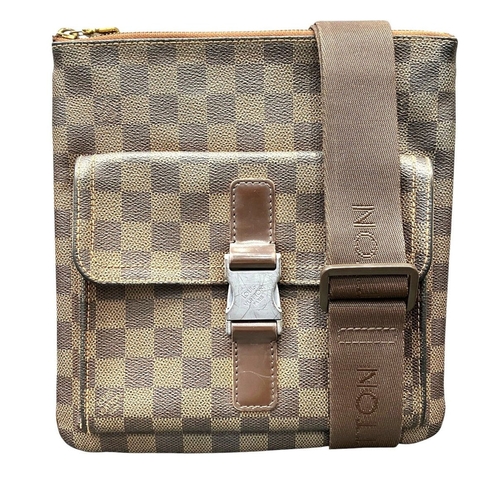 Louis Vuitton Pochette Melville Damier Ebene Shoulder Bag Canvas