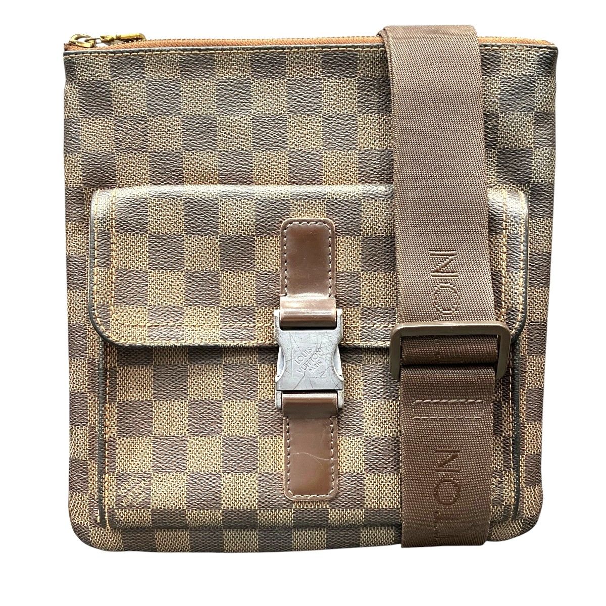 Louis Vuitton Pochette Melville Damier Ebene Shoulder Bag Canvas