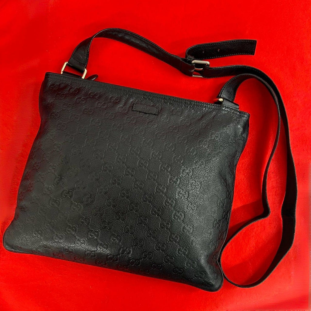 Gucci Guccissima GG All Over Pattern Log Leather Shoulder Bag Cross Crossbody