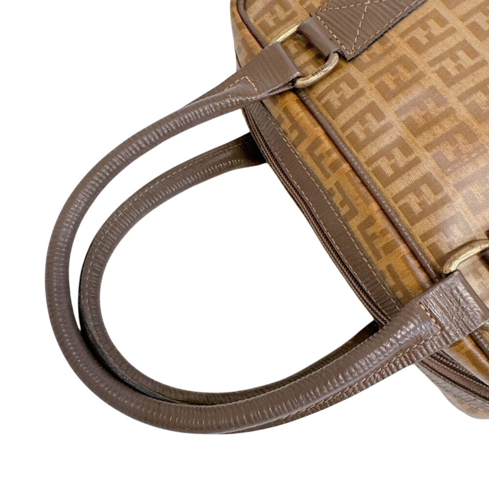 Fendi Mini Boston FF Logo All Over Pattern Zucchino Handbag — view 2