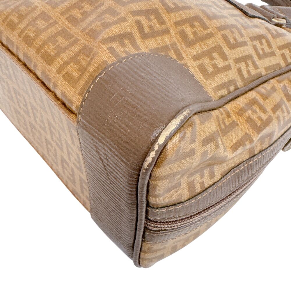 Fendi Mini Boston FF Logo All Over Pattern Zucchino Handbag — view 4