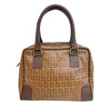 Fendi Mini Boston FF Logo All Over Pattern Zucchino Handbag