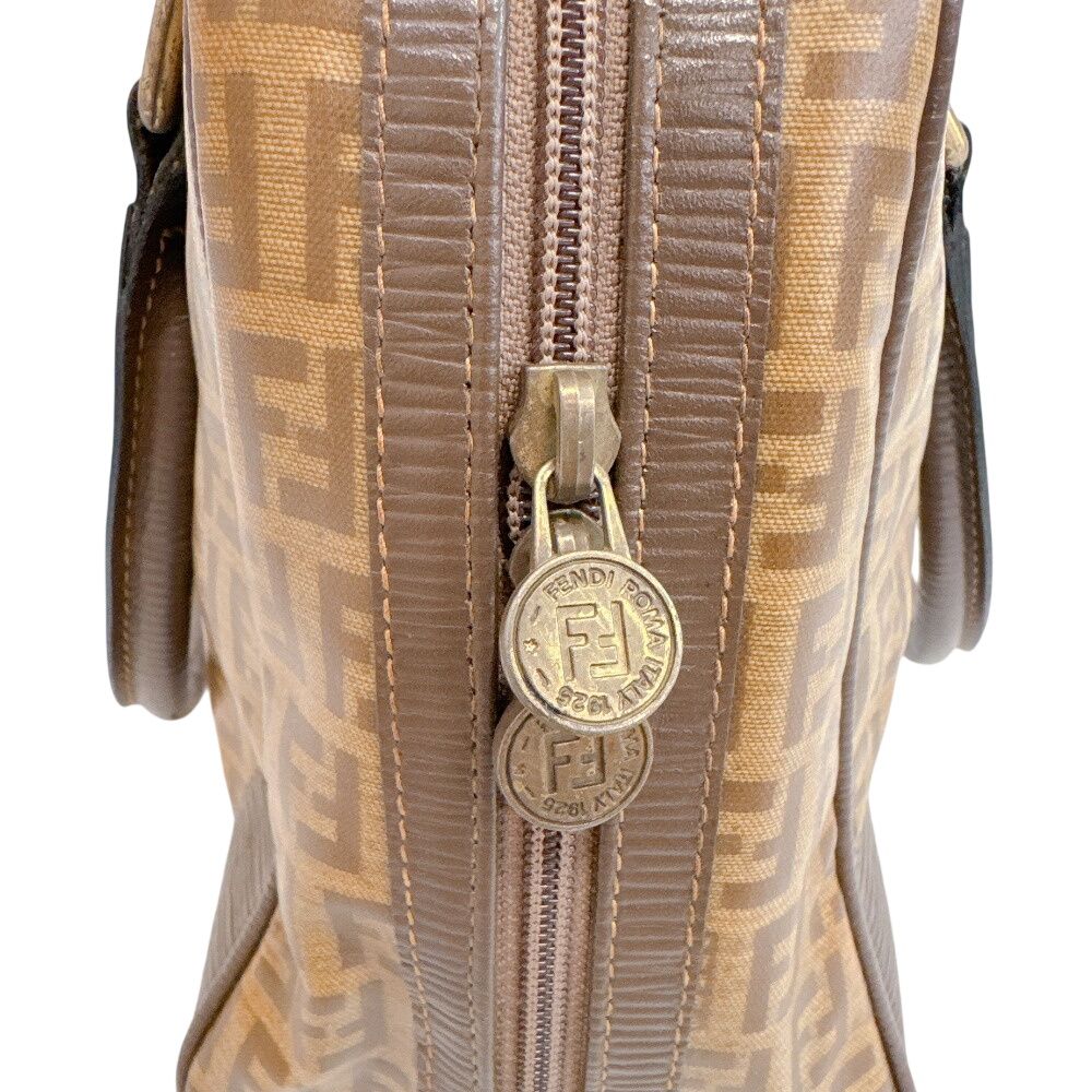 Fendi Mini Boston FF Logo All Over Pattern Zucchino Handbag — view 5