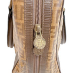 Fendi Mini Boston FF Logo All Over Pattern Zucchino Handbag — view 5