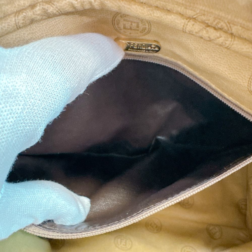 Fendi Mini Boston FF Logo All Over Pattern Zucchino Handbag — view 8