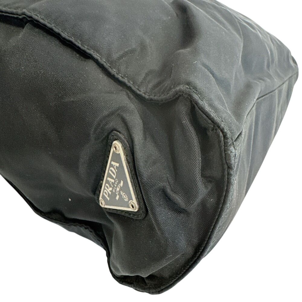Prada Plastic Handle Hand Triangle Logo Tote Bag — view 3