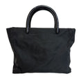Prada Plastic Handle Hand Triangle Logo Tote Bag