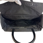 Prada Plastic Handle Hand Triangle Logo Tote Bag — view 6