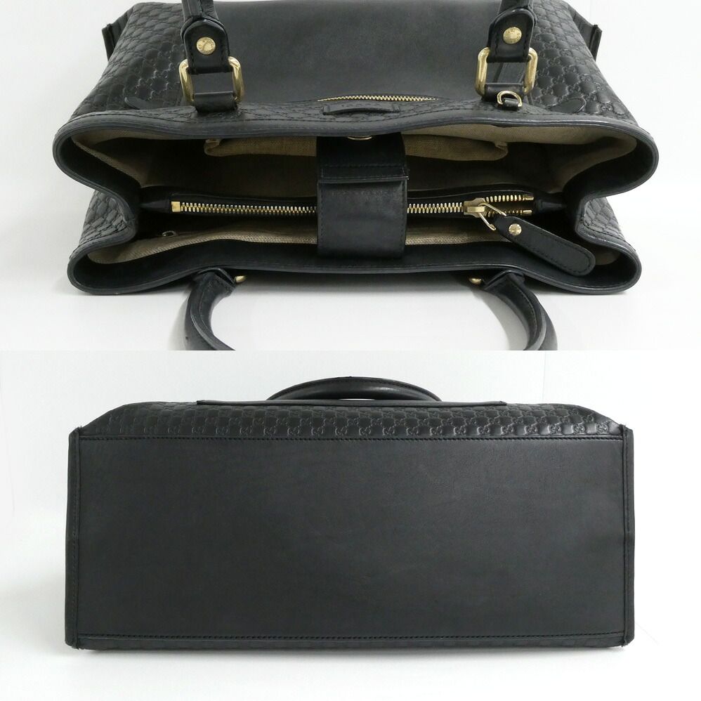 Gucci Micro Guccissima 2-Way Tote Bag Shoulder Black Leather — view 4