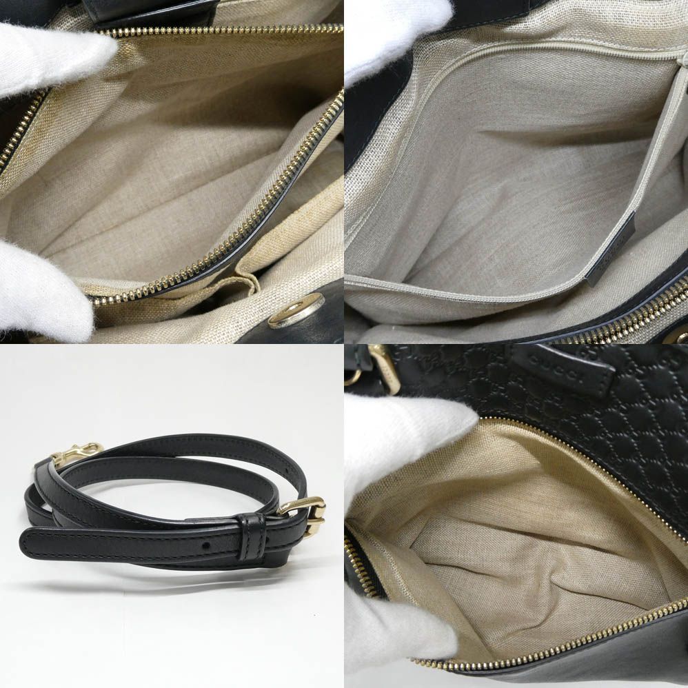 Gucci Micro Guccissima 2-Way Tote Bag Shoulder Black Leather — view 8
