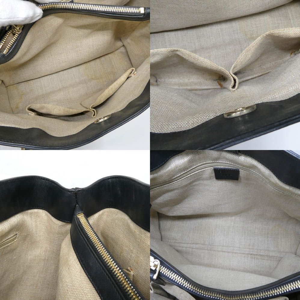 Gucci Micro Guccissima 2-Way Tote Bag Shoulder Black Leather — view 7
