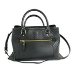 Gucci Micro Guccissima 2-Way Tote Bag Shoulder Black Leather