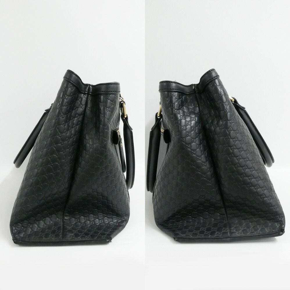 Gucci Micro Guccissima 2-Way Tote Bag Shoulder Black Leather — view 3