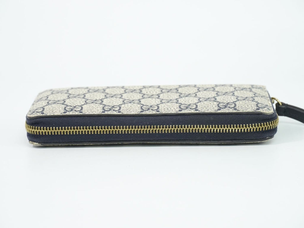 Gucci GG Supreme Zip Around Wallet Navy Vintage — view 5