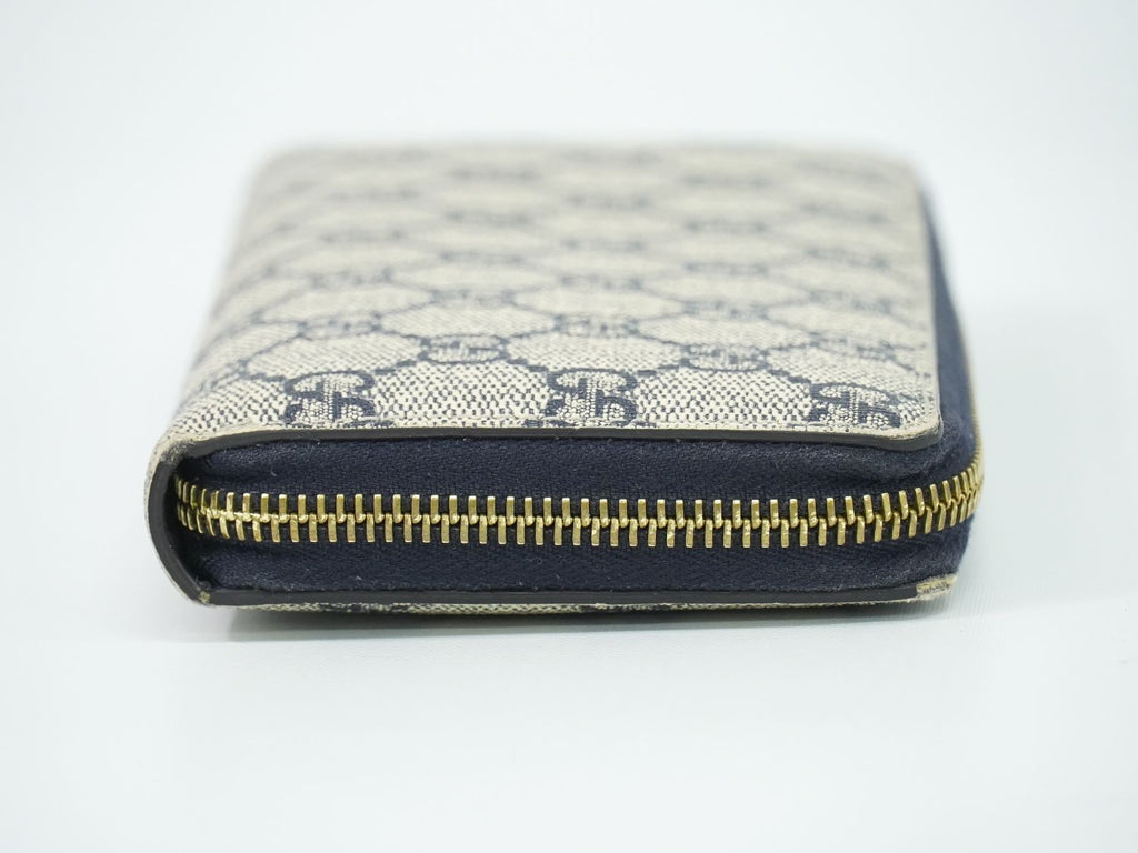 Gucci GG Supreme Zip Around Wallet Navy Vintage — view 4
