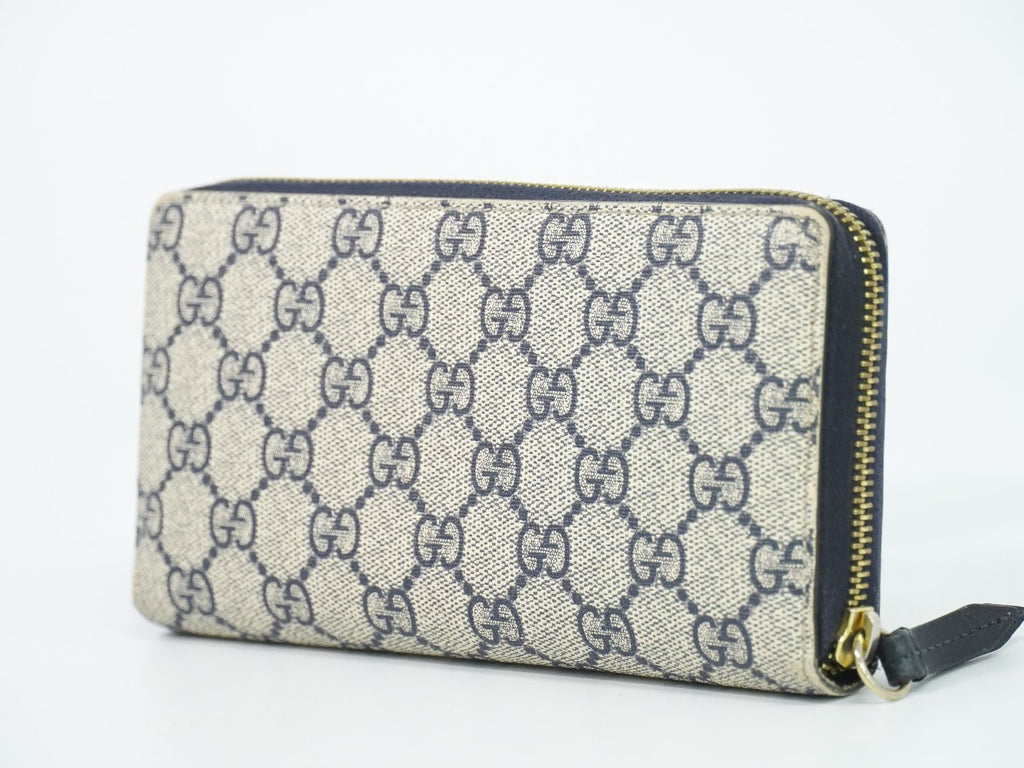 Gucci GG Supreme Zip Around Wallet Navy Vintage — view 2