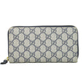 Gucci GG Supreme Zip Around Wallet Navy Vintage