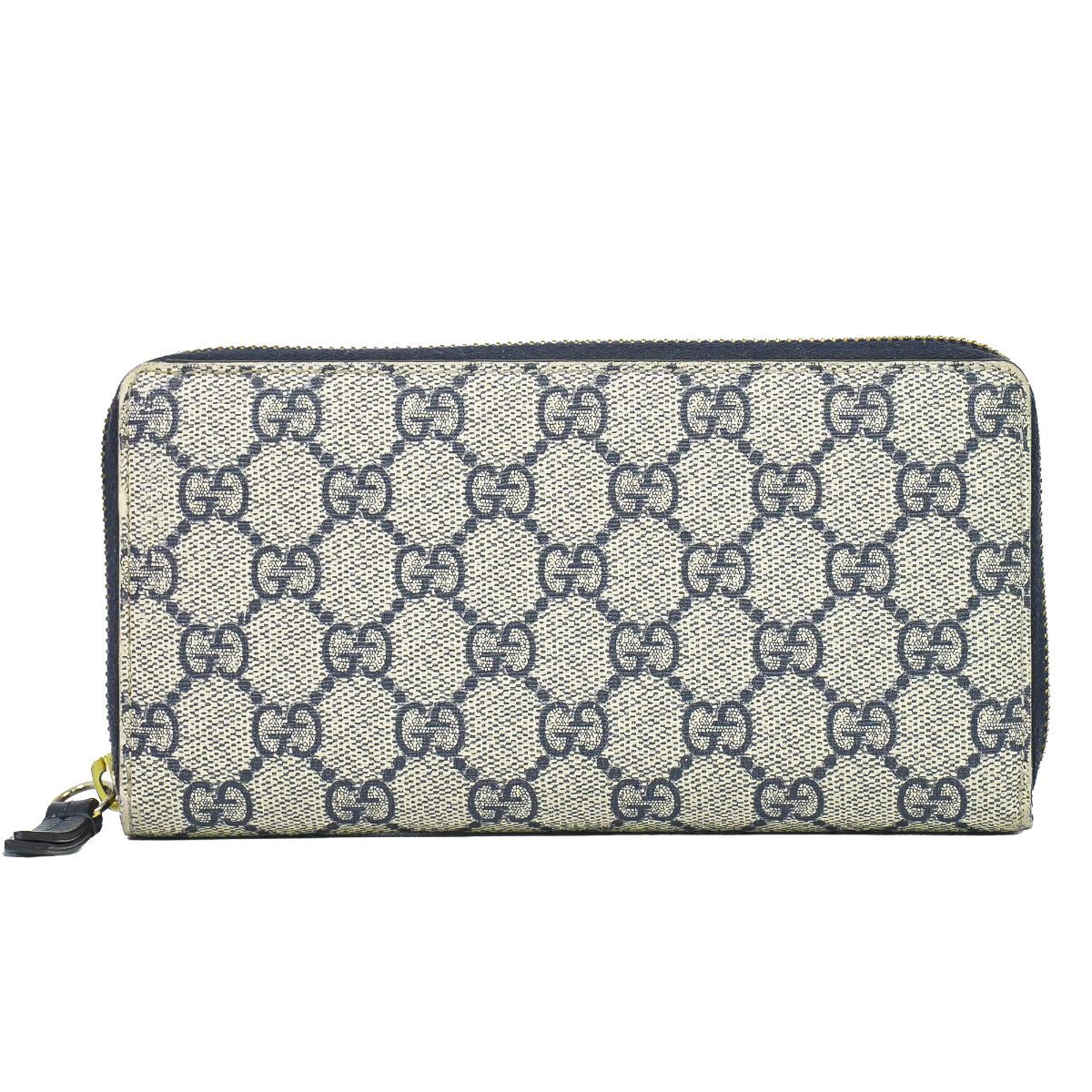 Gucci GG Supreme Zip Around Wallet Navy Vintage